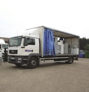 Wiser Recycling lorry loaded with Norfolk's waste electrical items