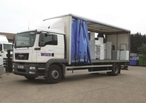 Wiser Recycling lorry loaded with Norfolk's waste electricals