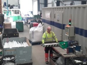 Wiser Recycling's new lamp recycling equipment in its Huddersfield AATF
